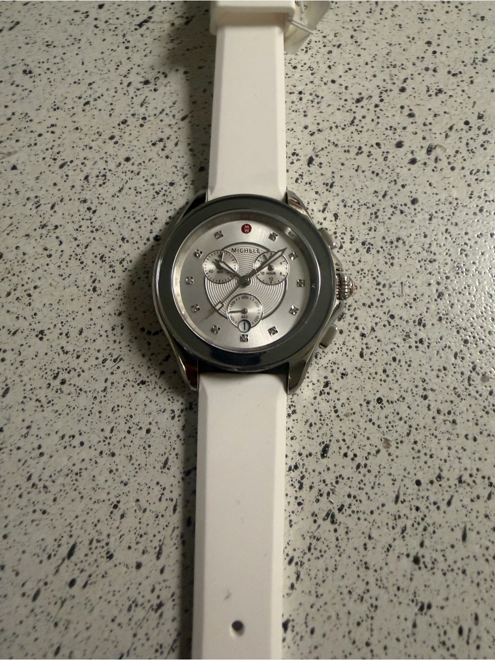 Michele Cape Grey & Silver Stainless Ladies Watch MWW27E000022 NWT 0.05 CTTW